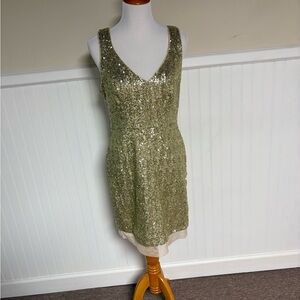 Bisou Bisou Gold Sequin Sleeveless Mini Dress